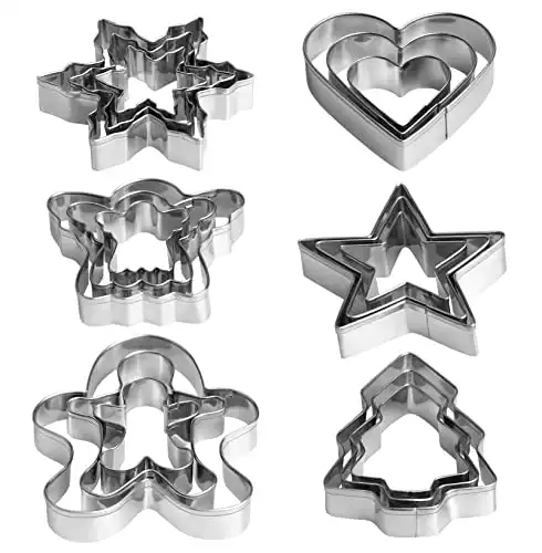 18pc Stainless Steel Christmas Cookie Cutter Set