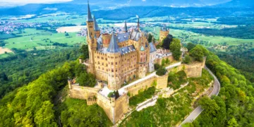 hohenzollern castle on mountain, germany