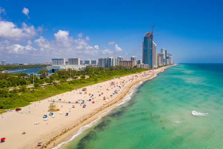 aerial miami beach summer vibes coastline