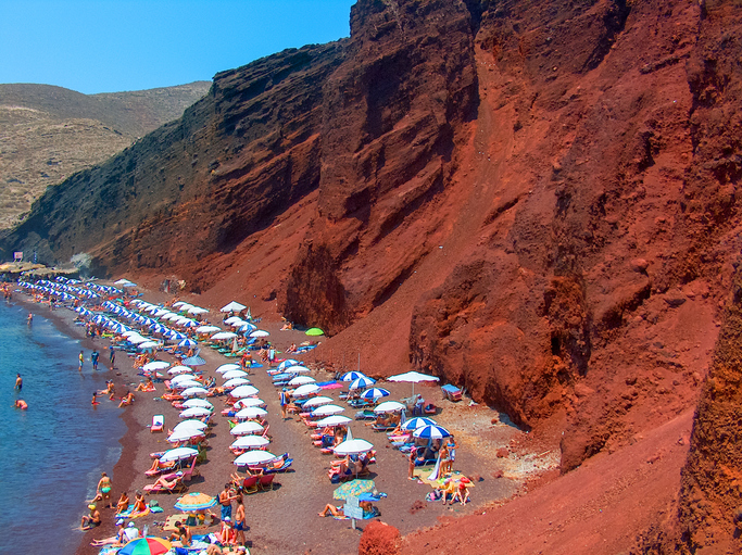 santorini island greece summer tourist resort europe